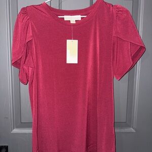 Michael Kors Pink Puff Sleeve Blouse